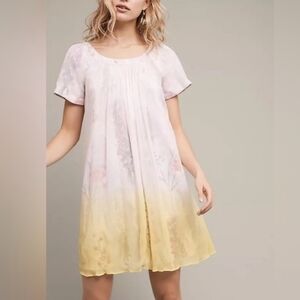 Anthropologie HD in paris Floral dipped chroma swing dress Size 4
